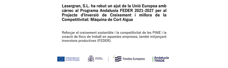 Projecte d'inversió de creixement i millora de la competitivitat: màquina de tall aigua