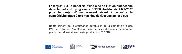 Project d'investissement pour la croissance et l'amélioration de la compétitivité : machine de découpe au jet d'eau